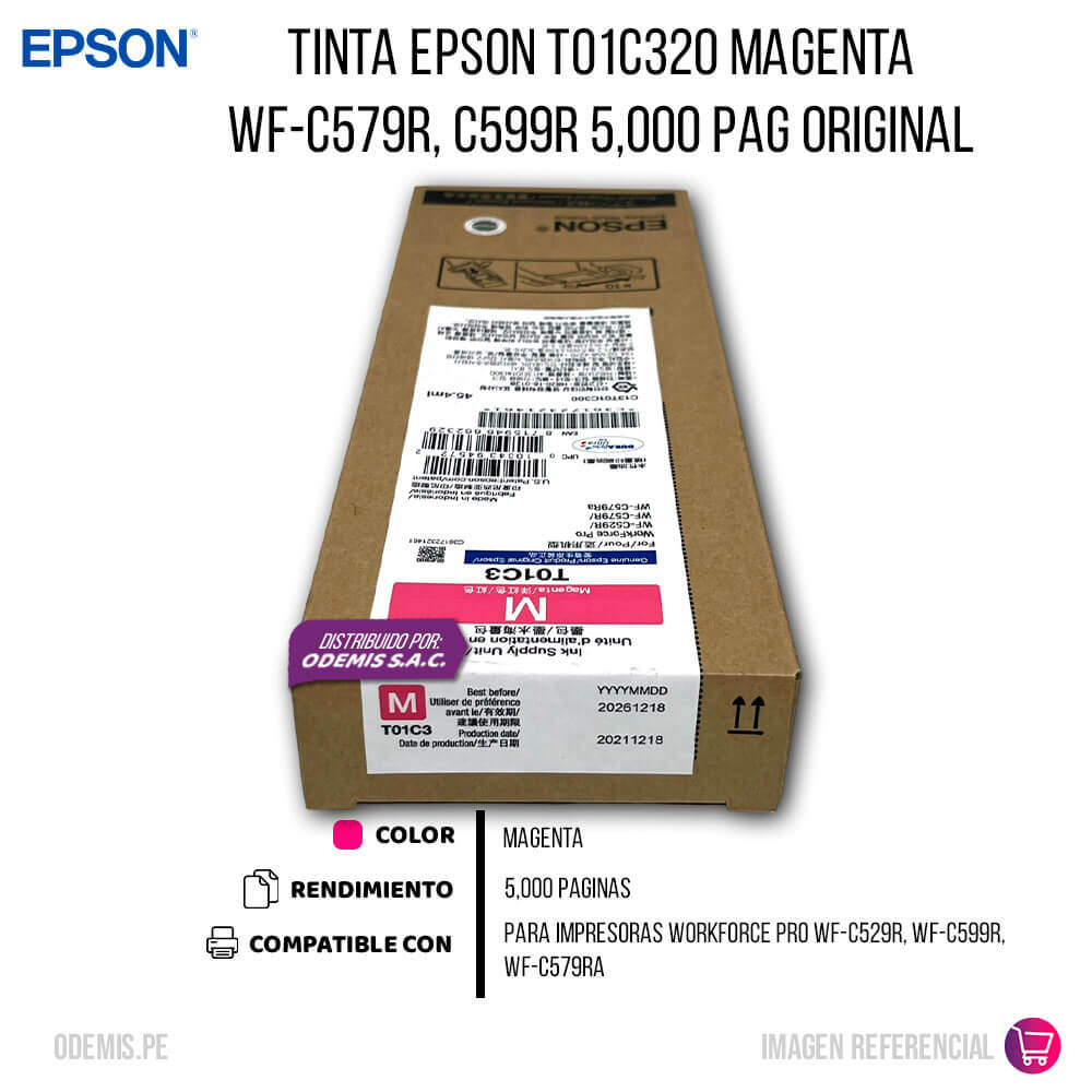 Tinta Epson T01C320 Magenta WF-C579R, C599R 5,000 Pag Original