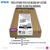 Tinta Epson T01C120 Negro WF-C579R, C599R 10,000 Pag Original