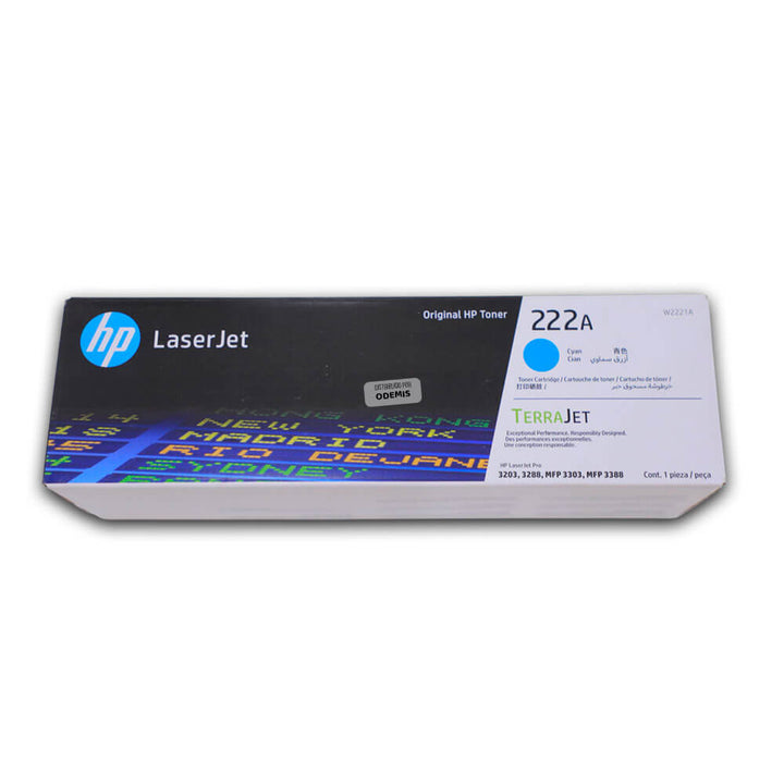 Toner Hp 222A W2221A Cyan 3201, 3303, 3388 1,200 pag Original