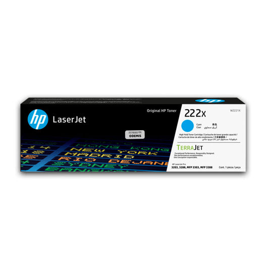 Toner Hp 222X W2221X Cyan 3201, 3303, 3388 2,500 pag Original