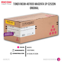 Toner Ricoh 407655 Magenta SP C252DN, C262DN 6,000 pag Original