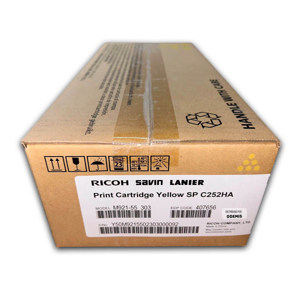Toner Ricoh 407656 Yellow SP C252DN, C262DN 6,000 pag Original
