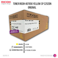 Toner Ricoh 407656 Yellow SP C252DN, C262DN 6,000 pag Original