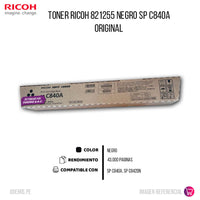 Toner Ricoh 821255 Negro SP C840A, C842dn 43,000 pag Original