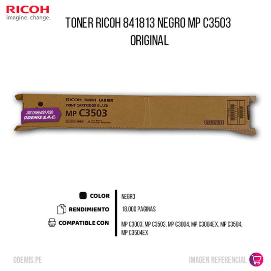 Toner Ricoh 841813 Negro MP C3003, C3503, C3004, C3504 Original