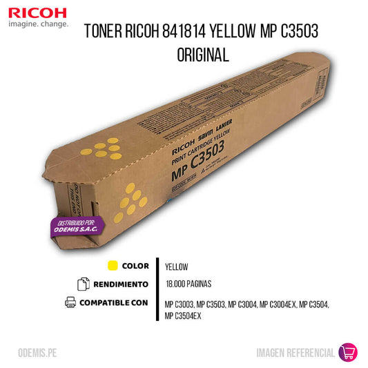 Toner Ricoh 841814 Yellow MP C3003, C3503, C3004, C3504 Original