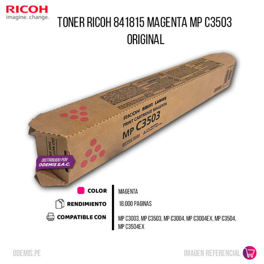 Toner Ricoh 841815 Magenta MP C3003, C3503, C3004, C3504 Original