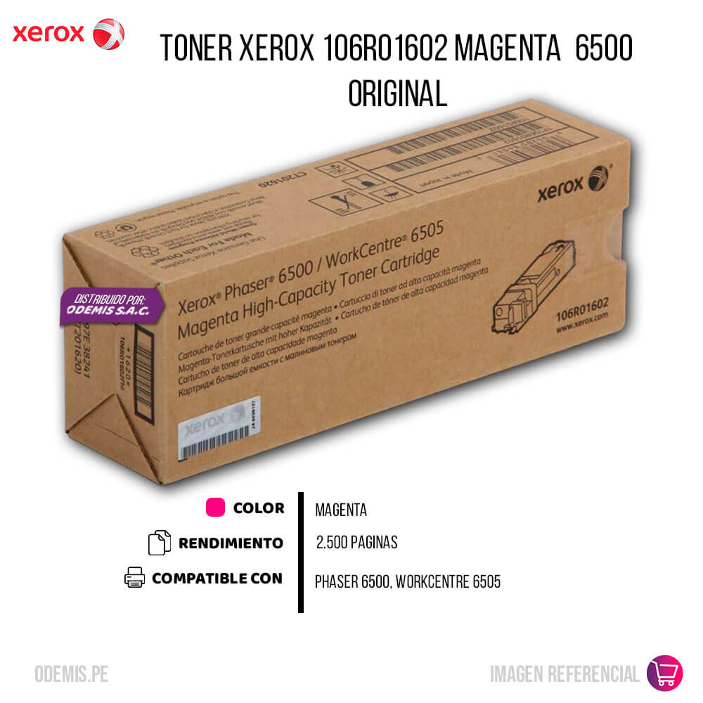 Toner Xerox 106R01602 Magenta Original 2500 Páginas