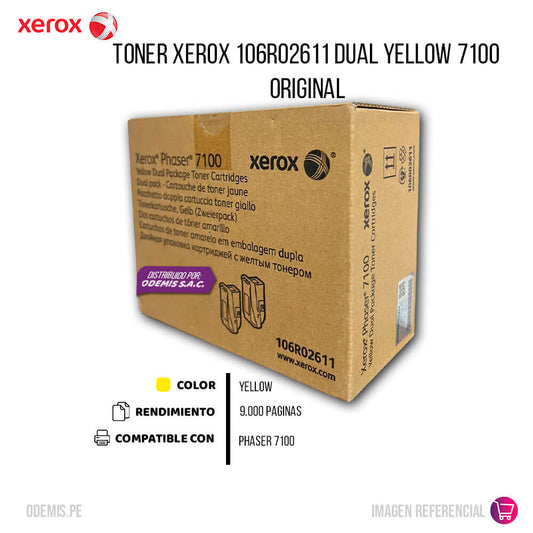 Toner Xerox 106R02611 Dual Yellow PH 7100 9,000 pag