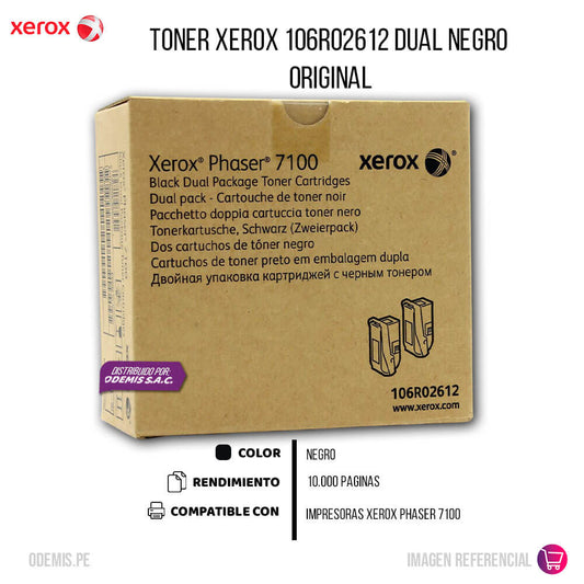 Toner Xerox 106R02612 Dual Negro PH 7100 10,000 pag