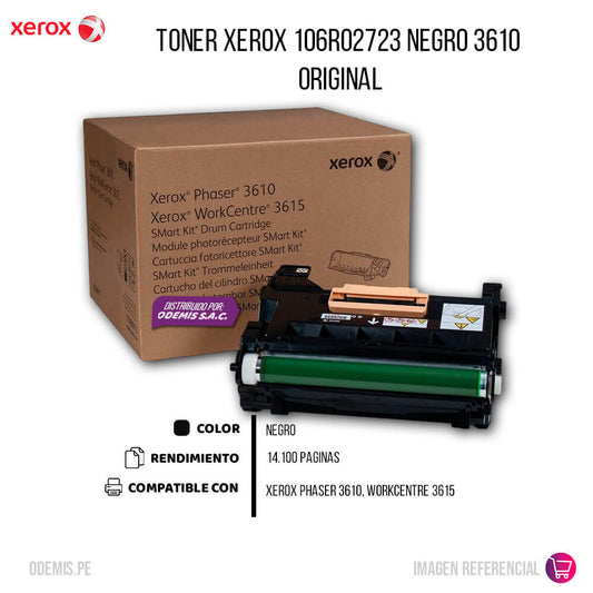 Toner Xerox 106R02723 Negro PH 3610, WC 3615 14,100 pag