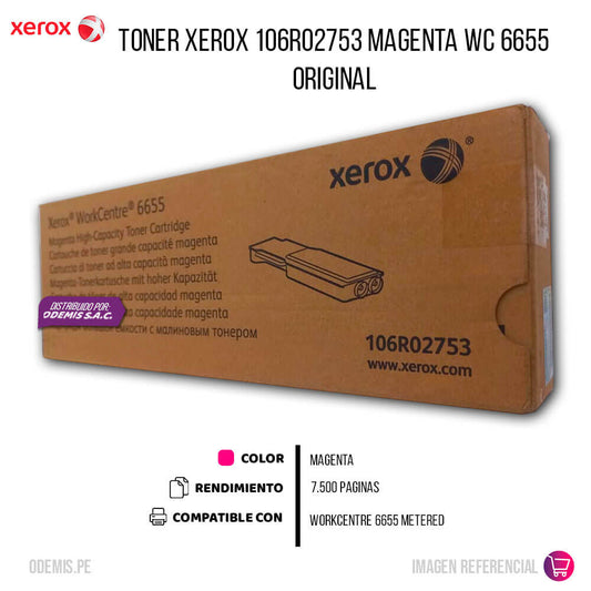 Toner Xerox 106R02753 Magenta Workcentre 6655 7,500 pág