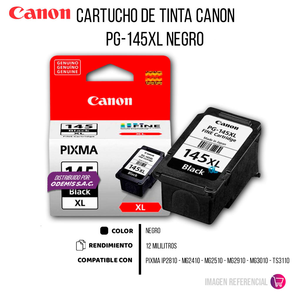 Tinta Canon PG-145Xl Negro 12ml IP2810, MG2410 Original
