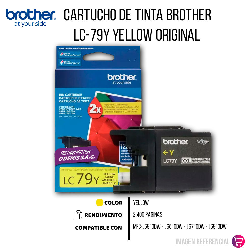 Tinta Brother LC79Y Yellow 2.4K Pág. J5910, J6510 Original