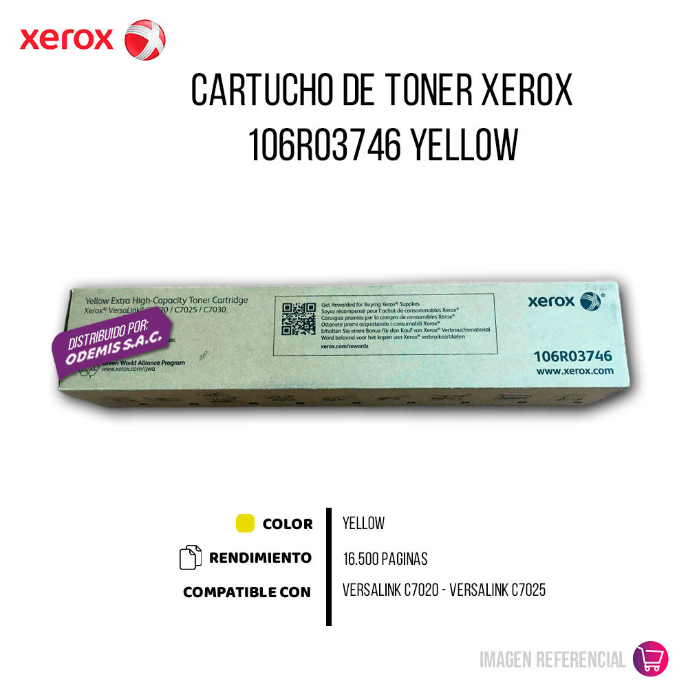 Toner Xerox 106R03746 Yellow 16.500 Pág. C7030 Original