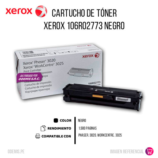 Toner Xerox 106R02773 Negro 1,500 Pág. 3025 Original