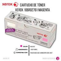 Toner Xerox 106R02761 Magenta 1K Pág. 6020 Original