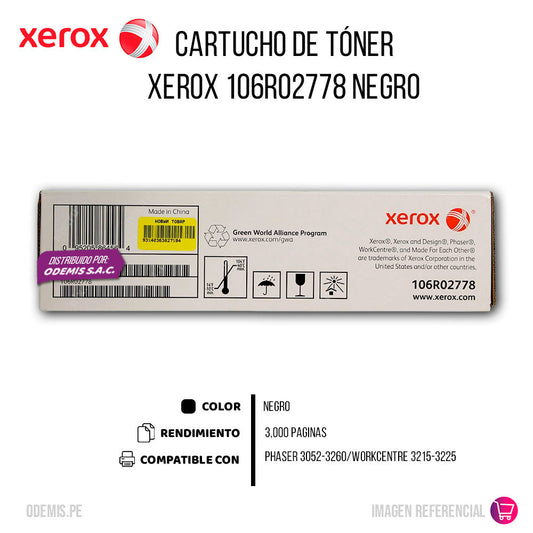 Toner Xerox 106R02778 Negro 3K Pág. 3225 Original
