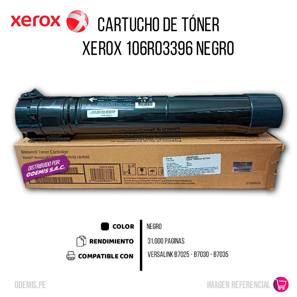 Toner Xerox 106R03396 Black 31K Pág. B7035 Original