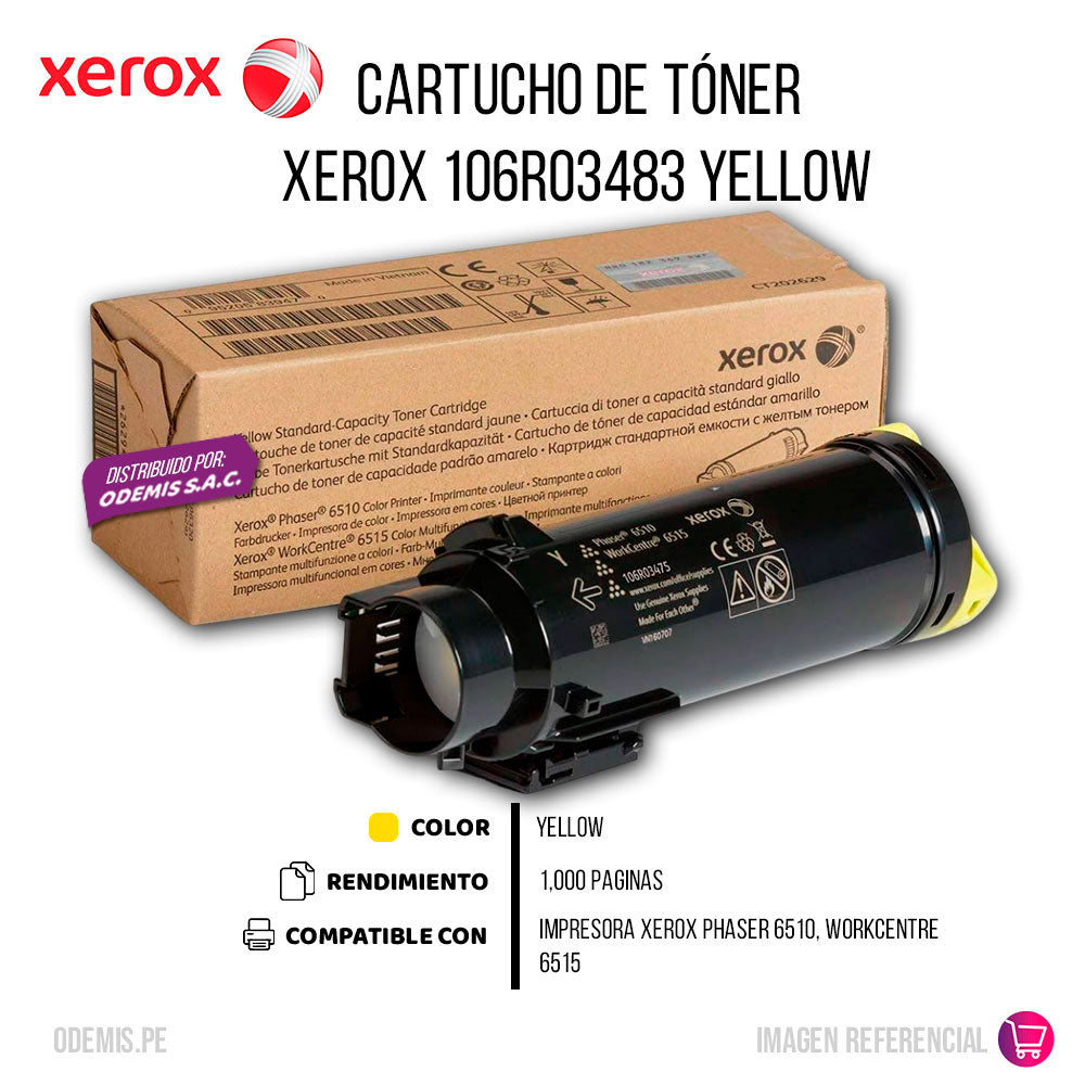 Toner Xerox 106R03483 Black 1K Pág. 6515 Original