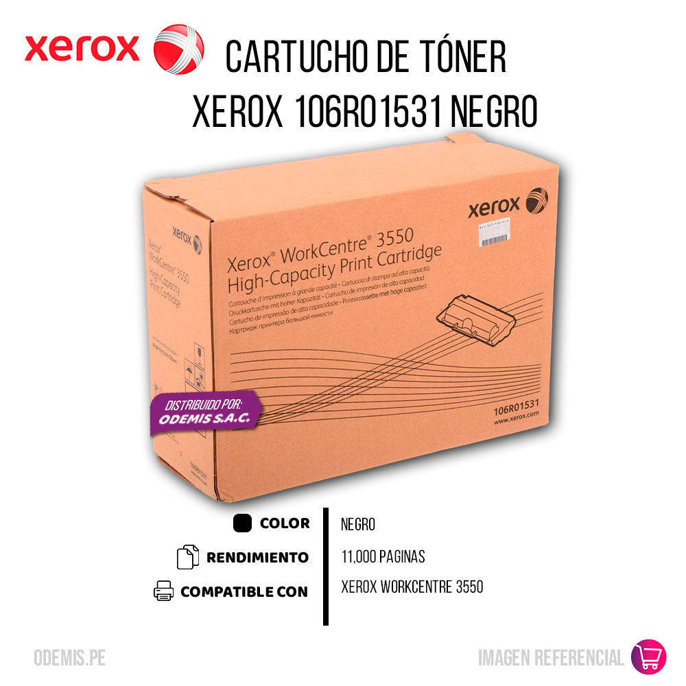 Toner Xerox 106R01531 Negro 11000 Pág. 3550 Original