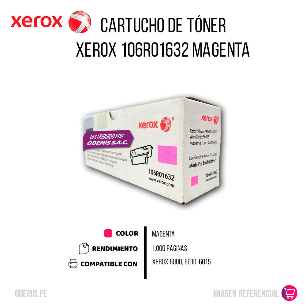 Toner Xerox 106R01632 Magenta 1K Pág. 6015 Original