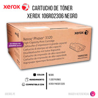 Toner Xerox 106R02306 Negro 11K Pág. 3320 Original