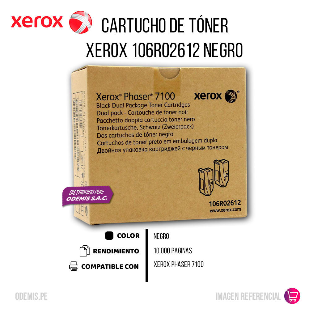 Toner Xerox 106R02612 Black Dual Pack 10K Pág. 7100 Original