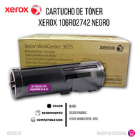 Toner Xerox 106R02742 Negro 30K Pág. 3655 Original