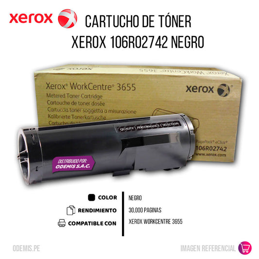 Toner Xerox 106R02742 Negro 30K Pág. 3655 Original