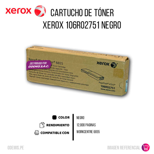 Toner Xerox 106R02751 Negro 12K Pág. 6655 Original