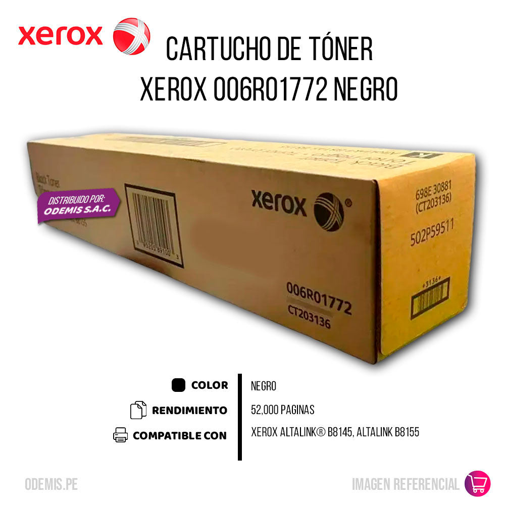 Toner Xerox 006R01772 Black 52.K Pág. B8170 Original