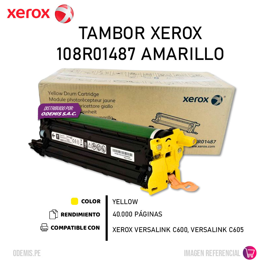 Tambor Xerox 108R01487 Amarillo 40K Pág. C600, C605 Original