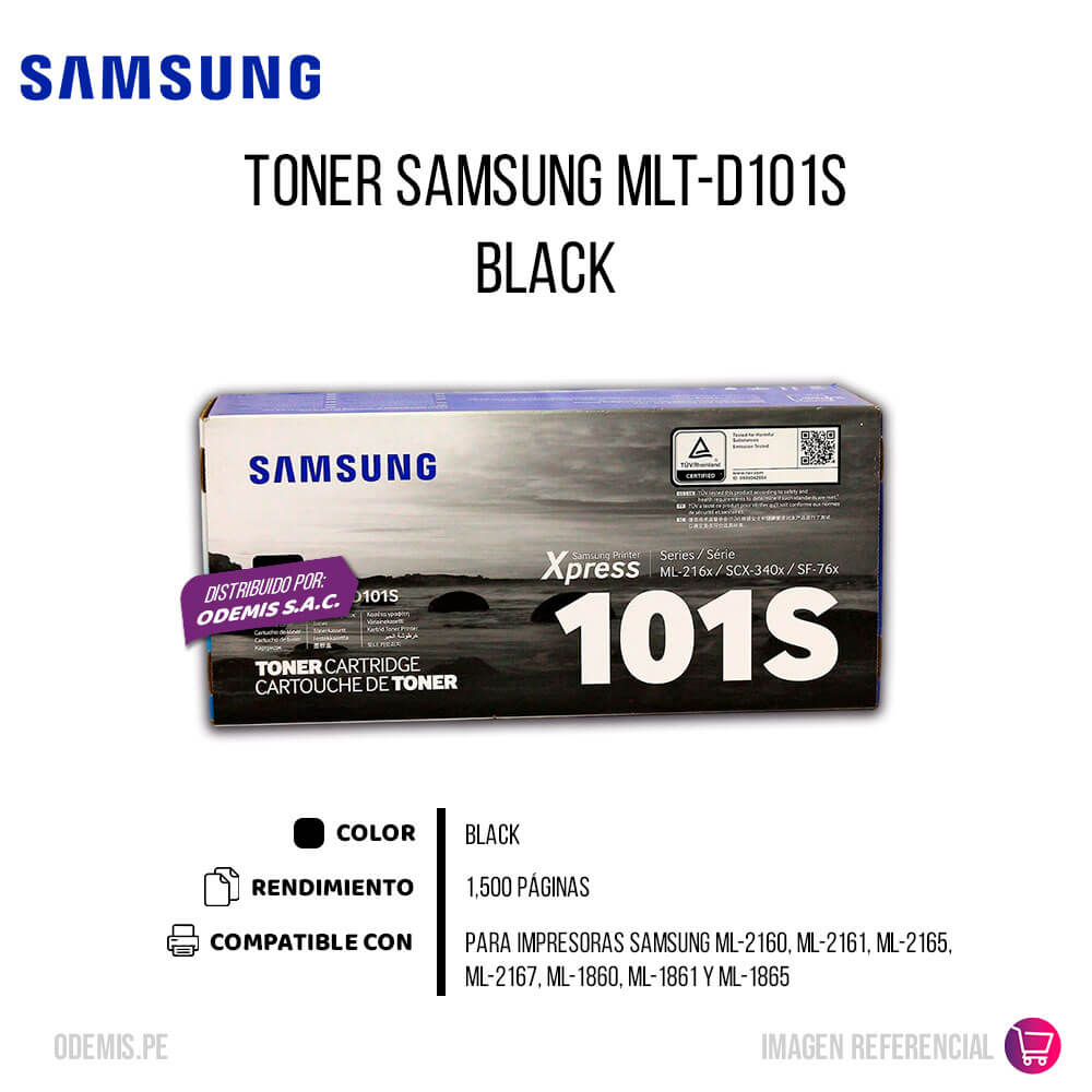 Rendimiento Toner Samsung Mlt-D101S Black 1,500 Pag