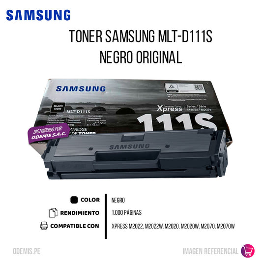 Toner Samsung Mlt-D111S Negro 1K Pág. M2022 Original