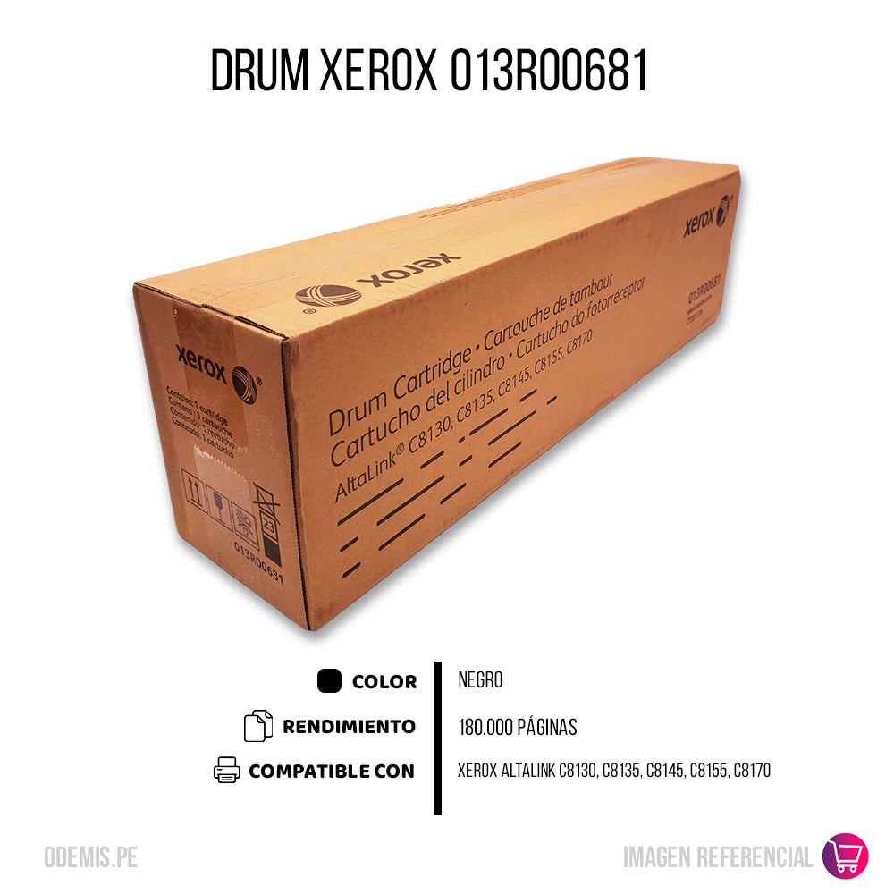 Drum Xerox 013R00681 Negro 180K Pág. C8130 Original