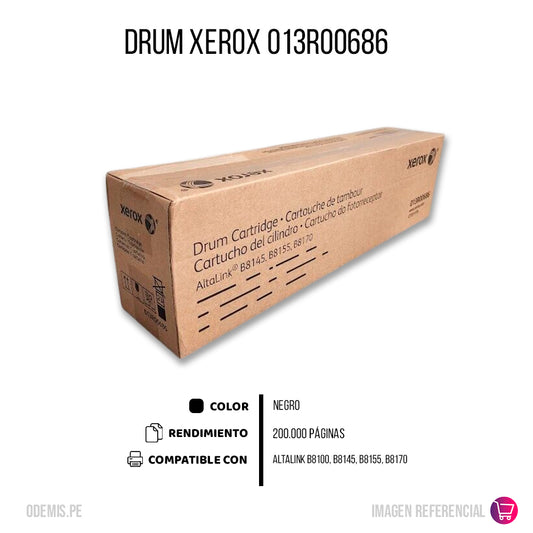 Drum Xerox 013R00686 Negro 199K Pág. B8145, B8155 Original