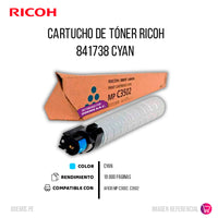 Toner Ricoh 841738 Cyan Mp C3002/C3502 18 Kpg