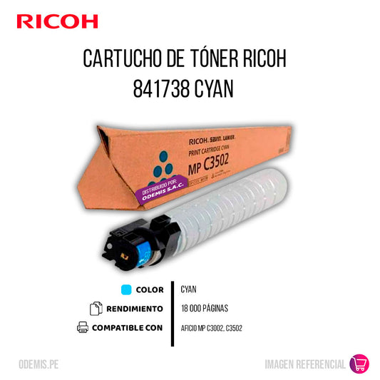 Toner Ricoh 841738 Cyan Mp C3002/C3502 18 Kpg