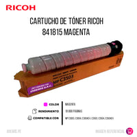 Toner Ricoh 841815 Magenta 18K Pág. MP C3003 Original