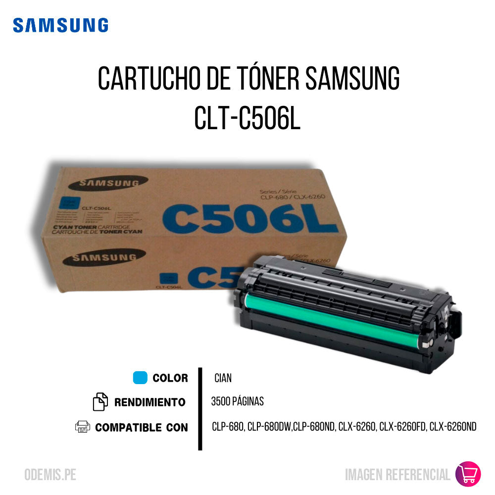 Toner Samsung Clt-C506L Cyan 3500 Pág. CLP-680DW Original