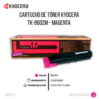 Toner Kyocera Tk-8602M Magenta Para Fs-8650Dn