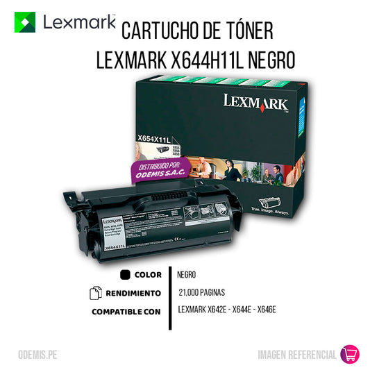 Toner Lexmark X644H11L Negro 21K Pág. X642e Original