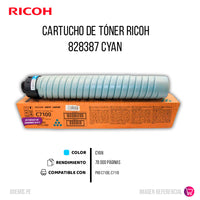 Toner Ricoh 828387 Cyan 45K Pág. C7100 Original