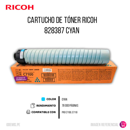 Toner Ricoh 828387 Cyan 45K Pág. C7100 Original