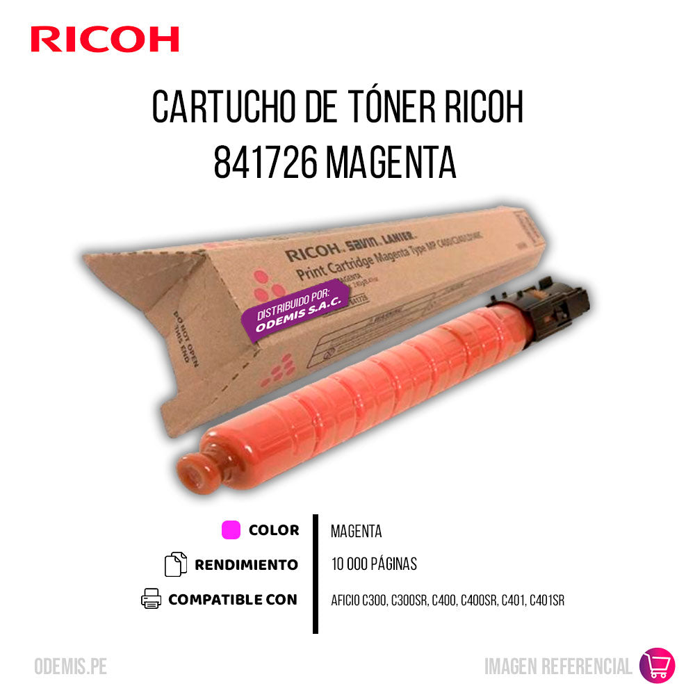 Toner Ricoh 841726 Magenta 10K Pág. C300 Original