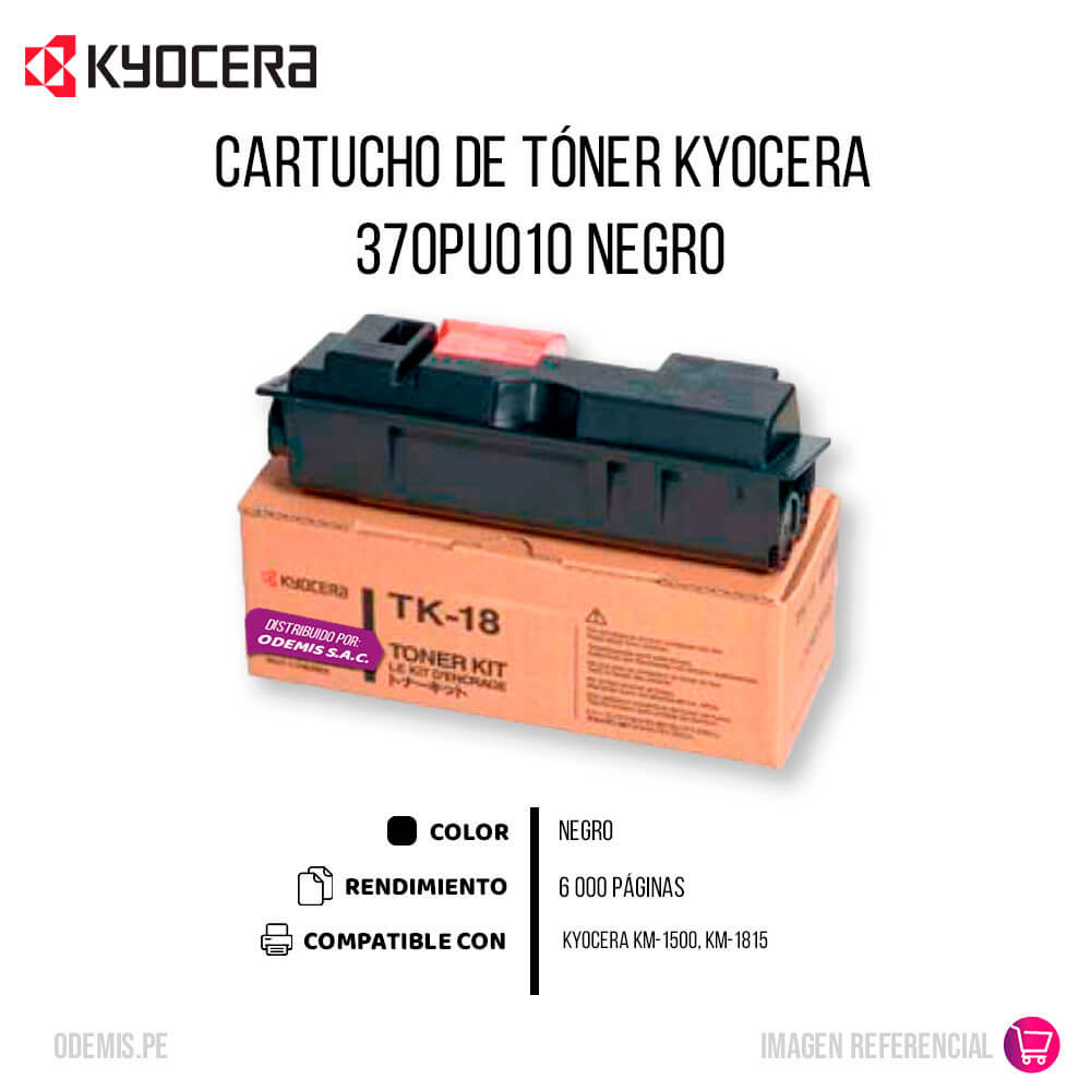 Toner Kyocera 370Pu010 Negro 6,000 Pág. KM-1500 Original