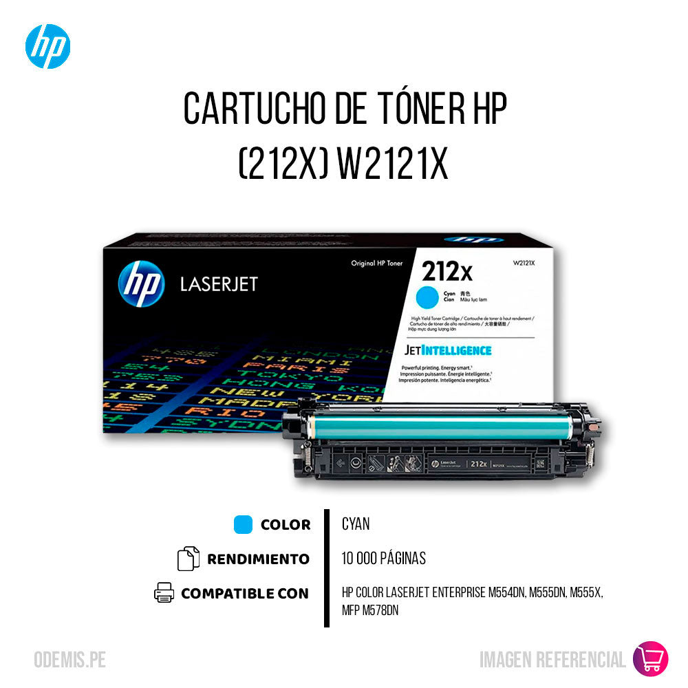 Toner Hp 212X Cyan W2121X 1K Pág. M578 Original