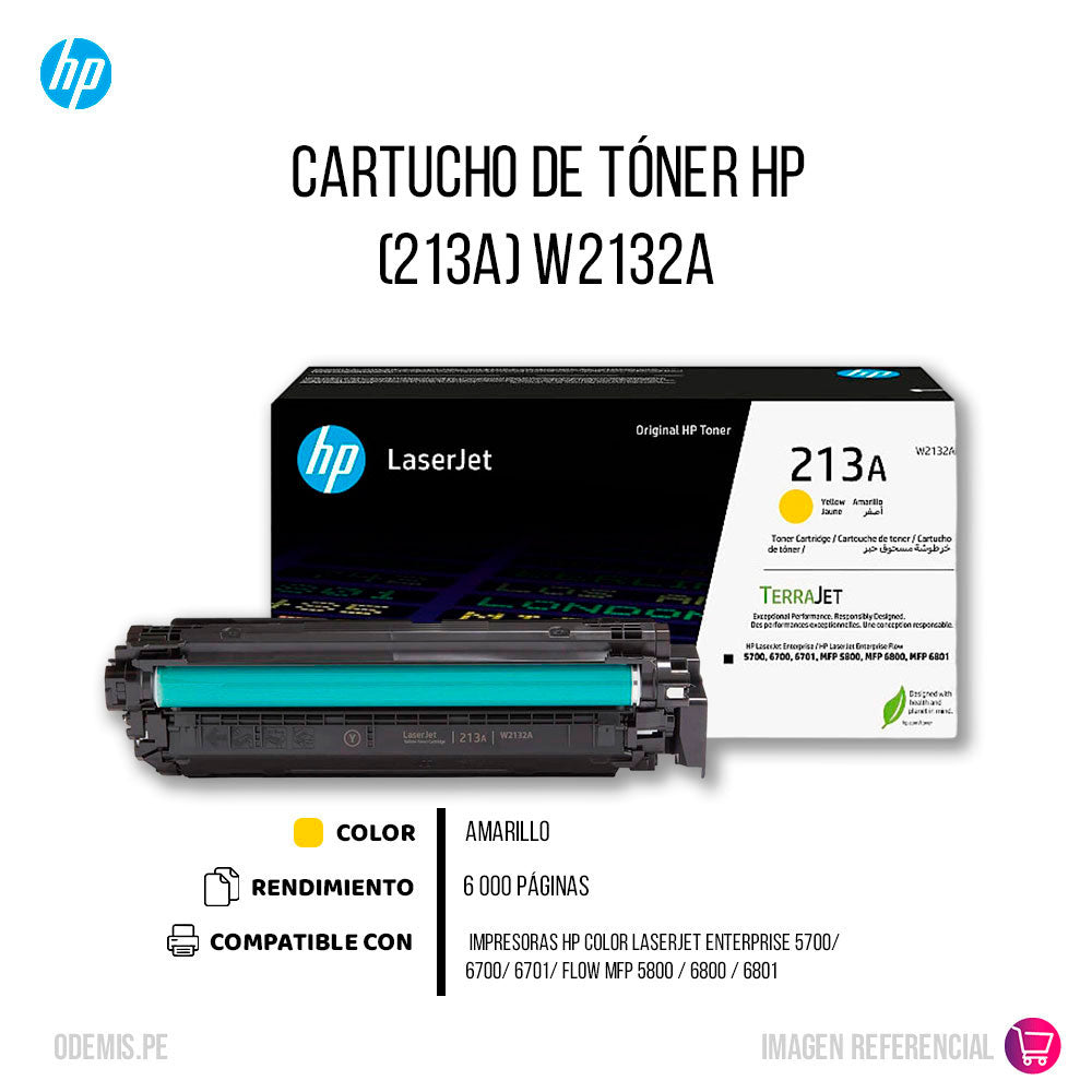 Toner Hp 213A Yellow W2132A 3K Pág. 5700, 5800 Original
