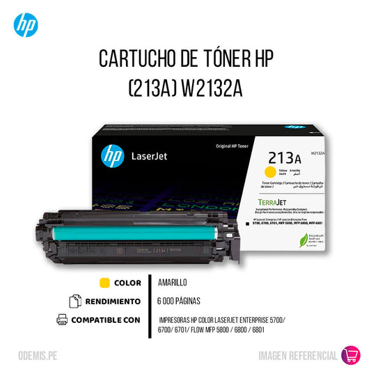 Toner Hp 213A Yellow W2132A 3K Pág. 5700, 5800 Original